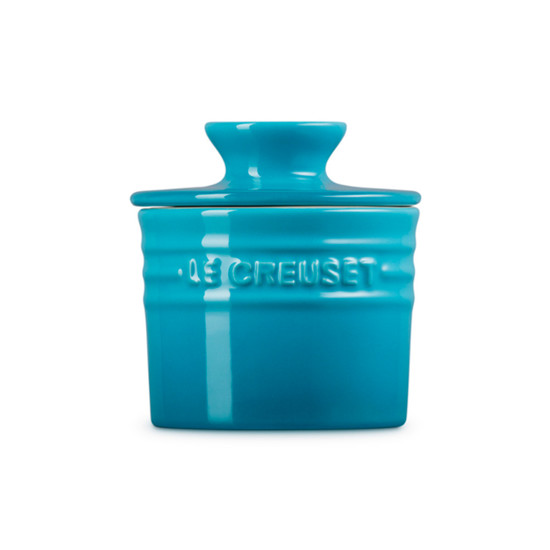 Imagem POTE PARA MANTEIGA AZUL CARIBE EM CERÂMICA 10,7X9,9X9,9CM - LE CREUSET