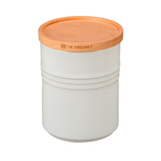 Imagem de POTE BRANCO EM CERÂMICA 1,9L COM TAMPA DE MADEIRA 19X13,9X13,9CM - LE CREUSET - Le Creuset Do Brasil 