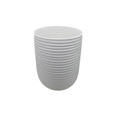 Imagem de CACHEPOT GRANDE FRIZADO DECORATIVO BRANCO FOSCO EM CERÂMICA - CERÂMICA ANA MARIA - Ceramica Ana Maria Ltda Epp