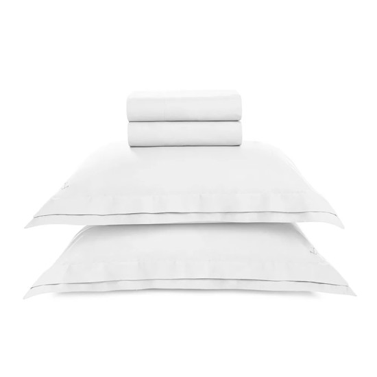 Imagem JOGO DE CAMA CASAL 200 FIOS 100% ALGODÃO NOVOLI BRANCO - TRUSSARDI