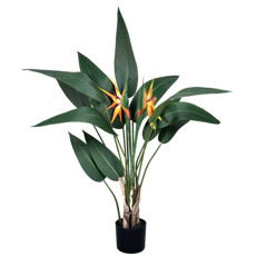 Imagem de PLANTA DECORATIVA STRELITZIA VERDE COM FLOR EM PLÁSTICO E ESTRUTURA MOLDÁVEL - GRILLO - Grillo Ltda