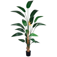 Imagem de PLANTA DECORATIVA STRELITZIA VERDE  COM FLOR EM PLÁSTICO E ESTRUTURA MOLDÁVEL - GRILLO - Grillo Ltda