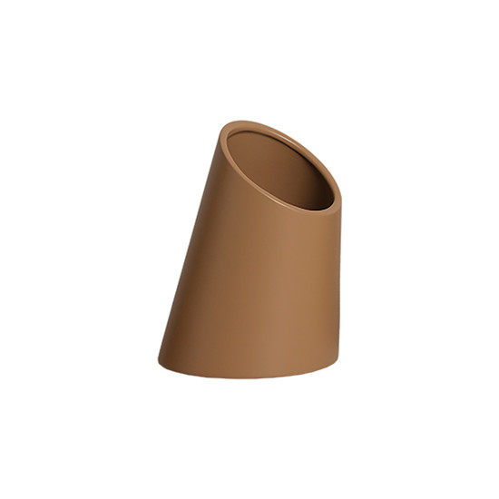 Imagem VASO CONE DECORATIVO EM CERÂMICA BEGE FOSCO 20X15CM - CERÂMICA MAZZOTTI