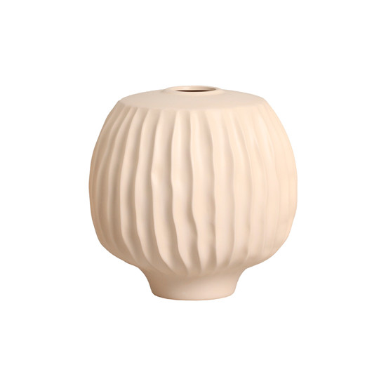 Imagem VASO DECORATIVO ESTRIADO EM CERÂMICA ROSÊ FOSCO 21X20,5CM - CERÂMICA MAZZOTTI