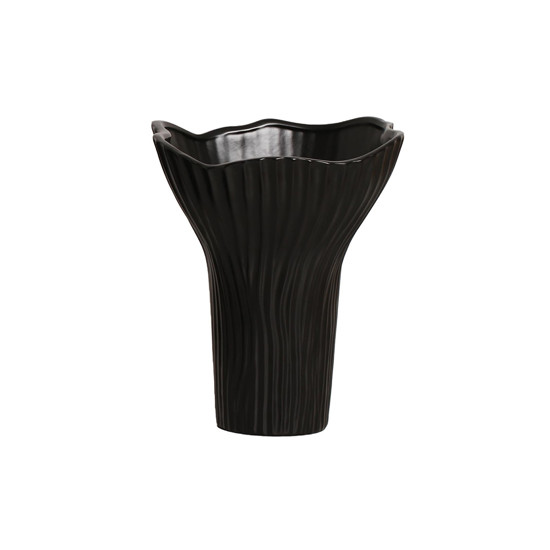 Imagem VASO DECORATIVO PRETO FOSCO EM CERÂMICA 28X25,5CM - CERÂMICA MAZZOTTI
