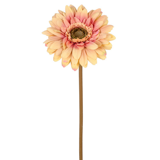 Imagem HASTE DECORATIVA DE GERBERA AMARELA OUTONADA EM PLÁSTICO MOLDÁVEL 48X10CM - GRILLO