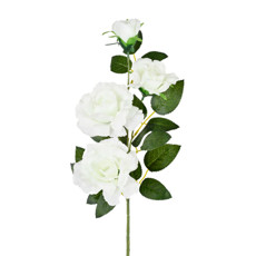 Imagem de HASTE DECORATIVA DE ROSAS SILVESTRES CREME EM PLÁSTICO MOLDÁVEL 63X17CM - GRILLO - Grillo Ltda