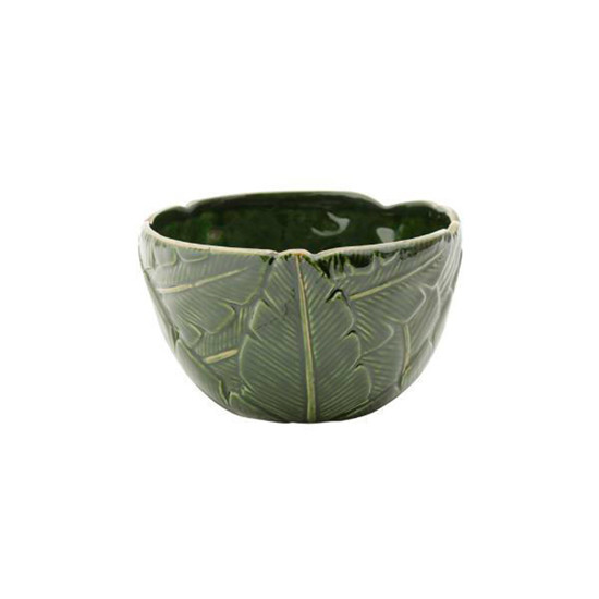 Imagem CENTRO DE MESA DECORATIVO DE CERAMICA BANANA LEAF 21X21X12CM LYOR