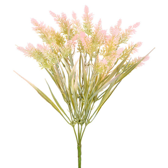 Imagem BUQUÊ DECORATIVO DE GRAMA ROSA EM PLÁSTICO MOLDÁVEL 40X18CM - GRILLO