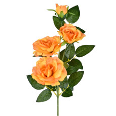 Imagem de HASTE DECORATIVA DE ROSAS SILVESTRES LARANJA EM PLÁSTICO MOLDÁVEL 63X17CM - GRILLO - Grillo Ltda