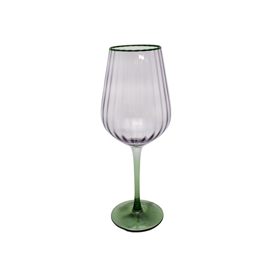 Imagem TAÇA DE VIDRO 500ML PURPLE COM BASE VERDE 24X10X10CM - RIBEIRO E PAVANI