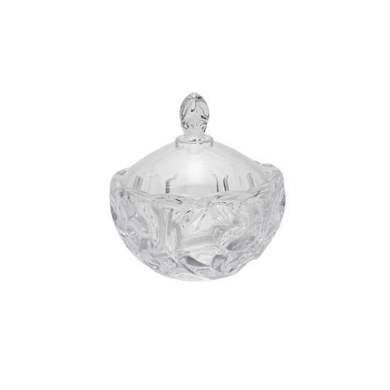 Imagem POTICHE DECORATIVO EM VIDRO COM TAMPA 19X17X17CM - ADELY CRYSTAL
