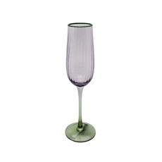 Imagem de TAÇA PARA CHAMPANHE 250ML EM VIDRO PURPLE E BASE VERDE 25X7X7CM - RIBEIRO E PAVANI - Ribeiro E Pavani Com Imp Exp