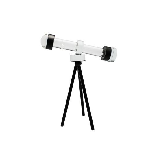 Imagem MINI TELESCÓPIO DECORATIVO EM ACRÍLICO COM TRIPE EM METAL PRETO 25X20X9CM - ENTRECASA