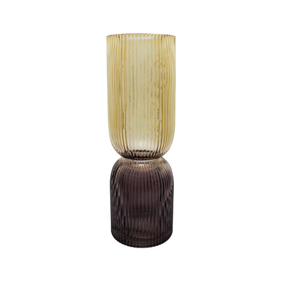 Imagem VASO DECORATIVO EM VIDRO COR AMBAR 31X10X10CM - RIBEIRO E PAVANI