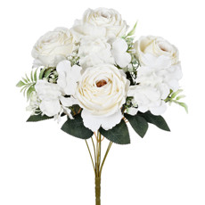 Imagem de BUQUÊ DECORATIVO DE ROSAS CREME E COMPLEMENTOS 43X24CM - GRILLO - Grillo Ltda