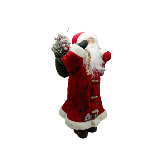 Imagem PAPAI NOEL DECORATIVO COM CASACO VERMELHO COM DETALHES BORDADOS 48X27X17CM MAGIZI