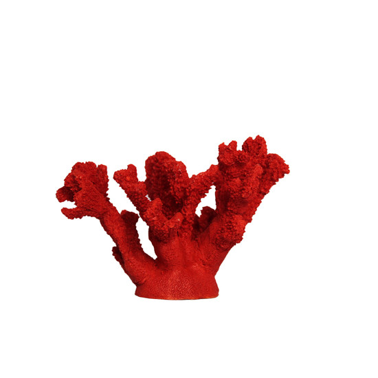 Imagem ESCULTURA DECORATIVA EM FORMATO DE CORAL EM RESINA VERMELHA 13X18X16CM - LUCATTI