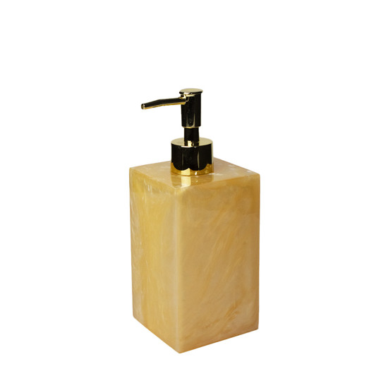 Imagem DISPENSER PARA SABONETE LÍQUIDO EM RESINA NA COR AMARELO 20X7X7 CM
