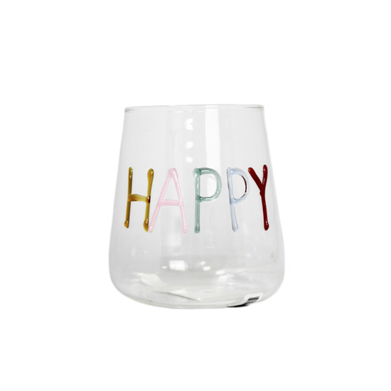 Imagem COPO DE VIDRO 450ML BOROSSILICATO HAPPY 10X8X8CM - RIBEIRO E PAVANI
