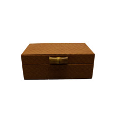 Imagem de CAIXA DECORATIVA EM MDF REVESTIDO CARAMELO 9X23X13CM - LUCATTI - Lucatti Artes E Decoracoes Ltda