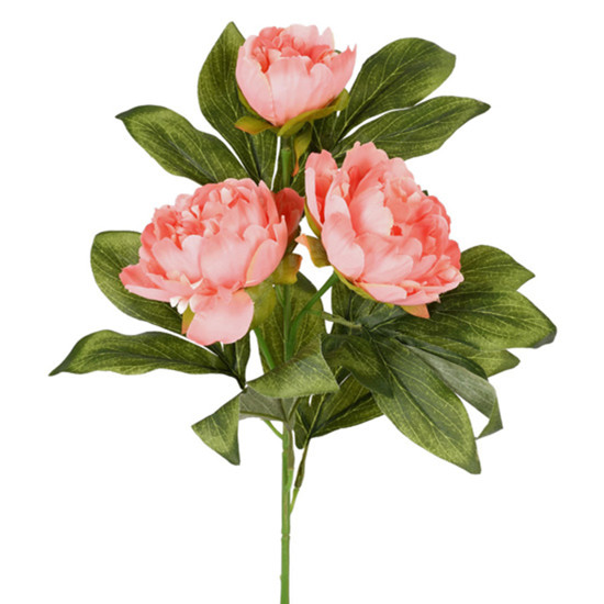 Imagem HASTE DECORATIVA DE PEÔNIA DO CAMPO SALMÃO EM PLÁSTICO MOLDÁVEL 78X21CM - GRILLO