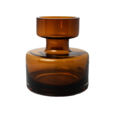 Imagem de VASO DECORATIVO DE VIDRO COR CAFÉ 20X17X17 CM - GRILLO 58351 - Grillo Ltda