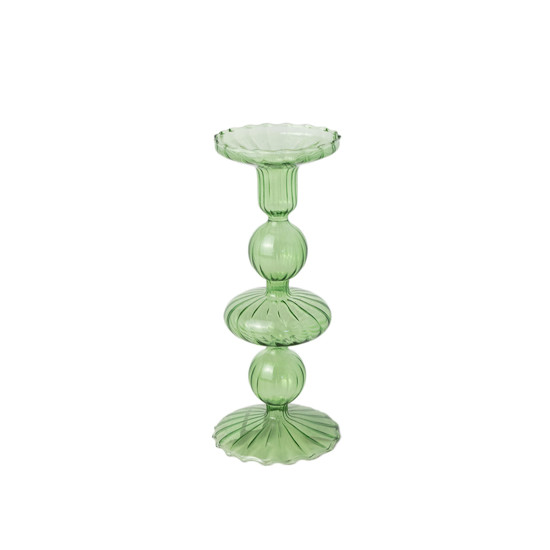 Imagem CASTIÇAL DECORATIVO EM VIDRO COR VERDE 9X8X21CM - GRILLO 58289