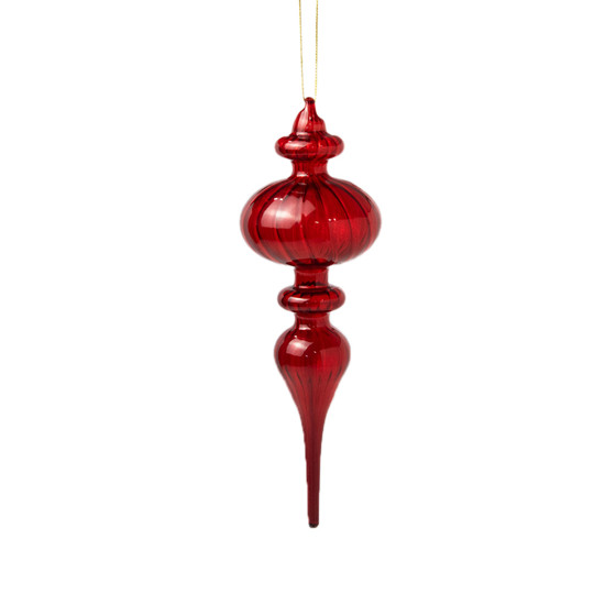 Imagem ENFEITE NATALINO PARA PENDURAR COR VERMELHO EM VIDRO 23CM - GRILLO 58761