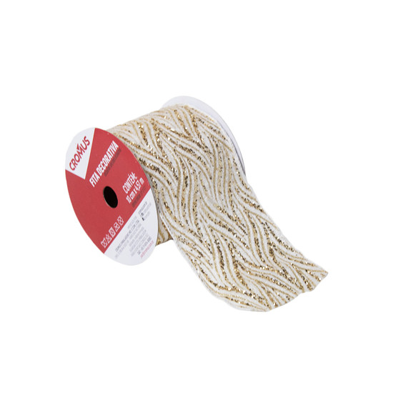 Imagem FITA NATALINA DECORATIVA COLORIDA 10X4,5 CM CROMUS- GRILLO 965500