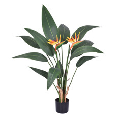 Imagem de PLANTA STRELITZIA TOQUE REAL VERDE COM FOLHAS EM PVC E POTE PLÁSTICO 120X85CM - GRILLO - Grillo Ltda