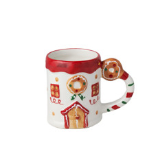 Imagem de CANECA NATALINA HOUSE COOKIE DECORATIVA COLORIDA EM CERÂMICA 10X12X8 CM - Cromus Embalagens Ind. E Com. Ltda