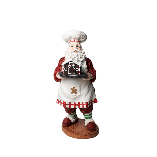 Imagem PAPAI NOEL CONFEITEIRO GINGER DECORATIVO EM RESINA COLORIDO 32X12X12 CM
