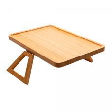 Imagem de BANDEJA RETANGULAR DOBRÁVEL EM BAMBU PARA BRAÇOO DE SOFÁ 10X33X23CM - LYOR - Coliseu Presentes Ltda