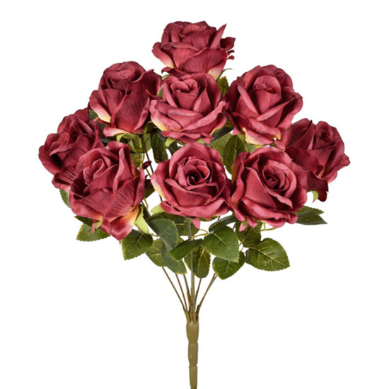 Imagem BUQUÊ DECORATIVO DE BOTÕES DE ROSAS VERMELHAS EM PLÁSTICO MOLDÁVEL 47X28CM - GRILLO