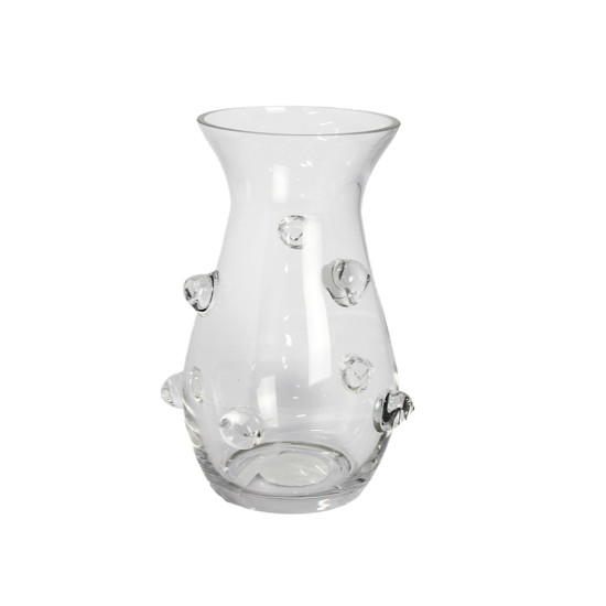 Imagem VASO DECORATIVO DE VIDRO COM BOLAS EM ALTO RELEVO 26X16CM - ENTRECASA