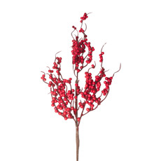Imagem de HASTE DE BERRIES VERMELHAS DECORATIVAS EM METAL E PLÁSTICO MOLDÁVEL 70X10 CM - GRILLO - Grillo Ltda