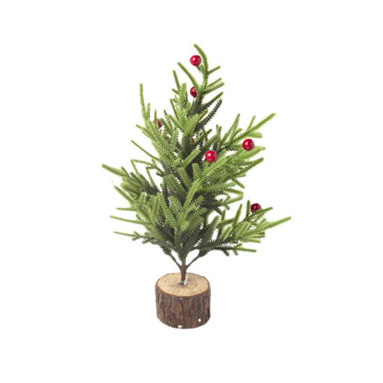 Imagem MINI ÁRVORE DECORATIVA COR VERDE COM FRUTAS VERMELHA 30CM - GRILLO 58432