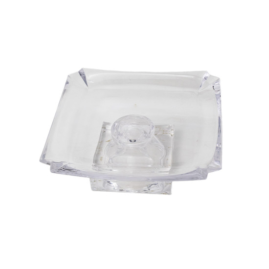 Imagem CENTRO DE MESA DE VIDRO TRANSPARENTE 23X23X9CM - GRILLO 59404