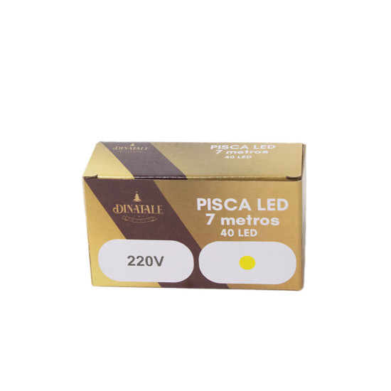 Imagem PISCA PISCA CORDÃO VERDE COM 40 LEDS DE 7 METROS COR LUZ QUENTE 220V 8 FUNÇÃO 