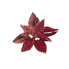 Imagem de HASTE POINSETIA NATALINA DECORATIVA EM TECIDO 45X10X6 CM - Cromus Embalagens Ind. E Com. Ltda