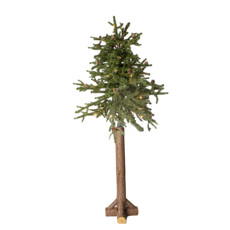 Imagem de ÁRVORE DE NATAL DECOR VERDE EM PLÁSTICO C/ PISCA EM LED C/ BASE DE MADEIRA 120X50X50CM  - Grillo Ltda