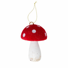Imagem de COGUMELO DECORATIVO PARA PENDURAR COR BRANCO E VERMELHO 12CM - CROMUS  - Cromus Embalagens Ind. E Com. Ltda