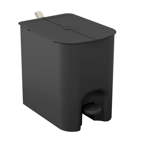 Imagem LIXEIRA BORBOLETA 12L COM PEDAL EM POLIPROPILENO PRETO 27X32X22CM - COZA