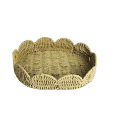 Imagem de BANDEJA OVAL DECORATIVA EM PALHA CESTARIA 8X34X28CM - ENTRECASA - Inverno Verao Comercio De Modas E Decoracao Eireli
