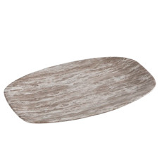 Imagem de CENTRO DE MESA DECORATIVO EM CERÂMICA CINZA MARMORIZADO 3X48X30CM - CROSS - Cross Comercial Ltda