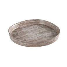 Imagem de CENTRO DE MESA DECORATIVO EM CERÂMICA CINZA MARMORIZADO 2,5X27X27CM - CROSS - Cross Comercial Ltda