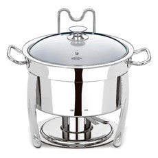 Imagem de RECHAUD SAVOY REDONDO 8L EM AÇO INOX 32X39X38CM - BRINOX - Brinox Metalurgica S A
