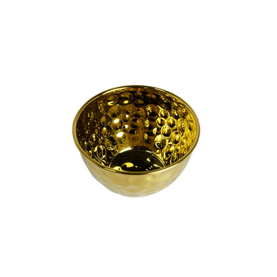 Imagem BOWL MARTELADO DOURADO EM AÇO INOX 8,5X14,5CM - LILIAN GIFT DESIGN