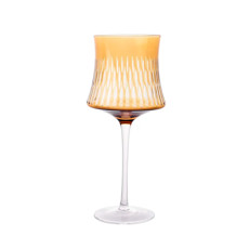 Imagem de CONJUNTO DE TAÇAS EM VIDRO AMARELO E TRANSPARENTE 500ML 6 PEÇAS 23X10X10CM - CROSS - Cross Comercial Ltda